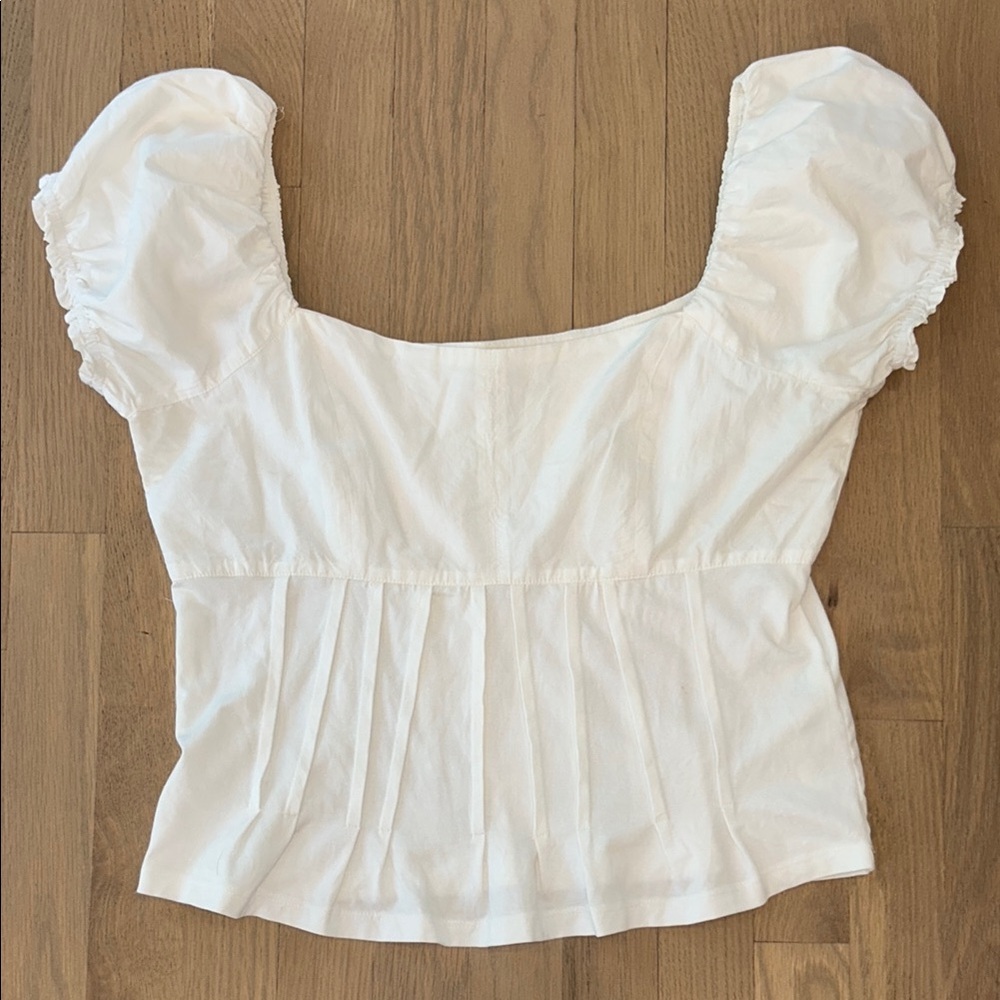 Anthropologie Puffed Cap Sleeve Corset Top